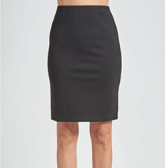 Take 50% OFF- Lynn Ritchie Pencil Black Skirt with Back Slit, Size-M - Picture 1 of 12